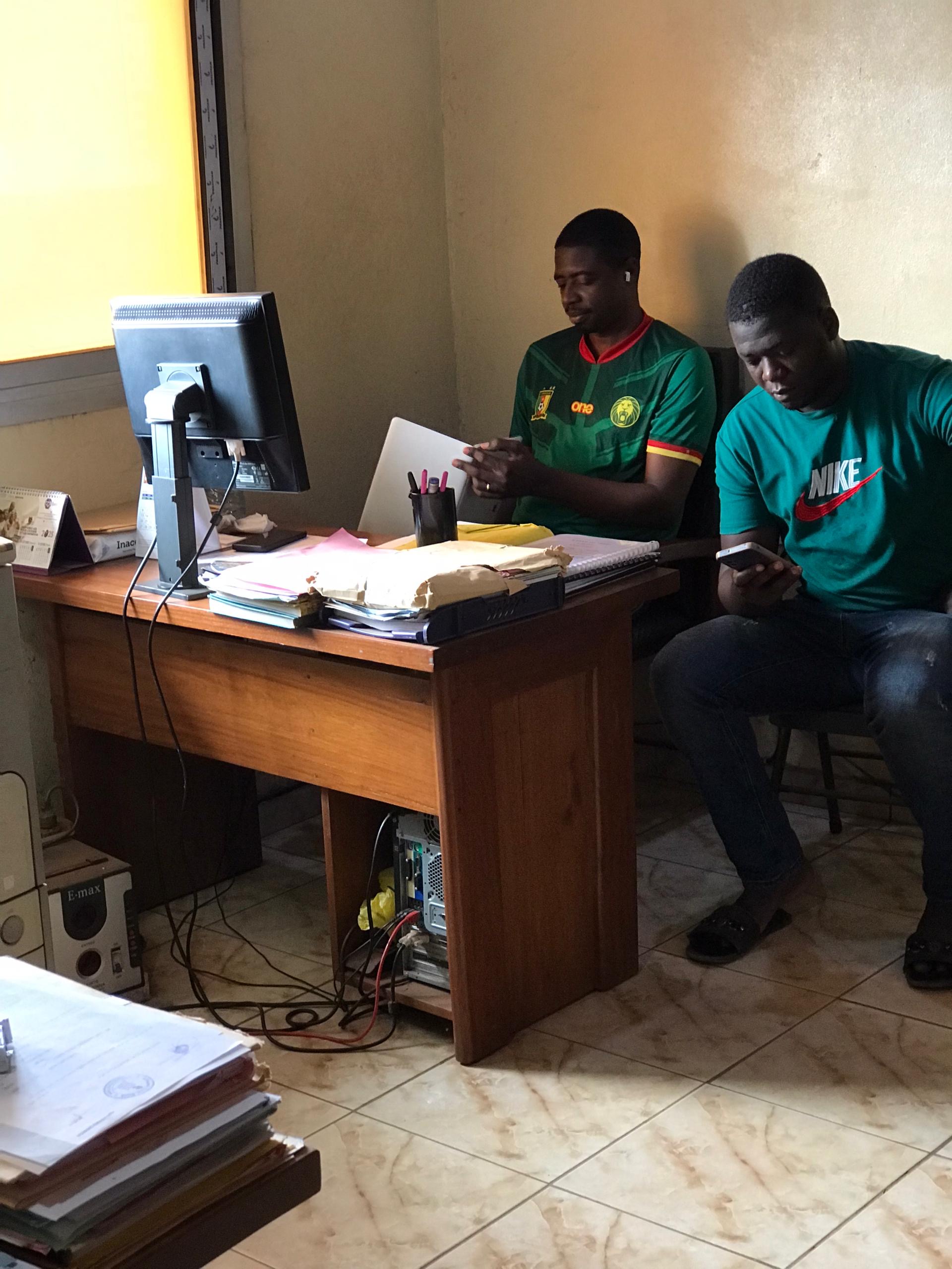 Dieudonné (left) and Jerry (right) on a working session